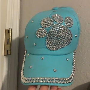 Bedazzled dog paw print hat
